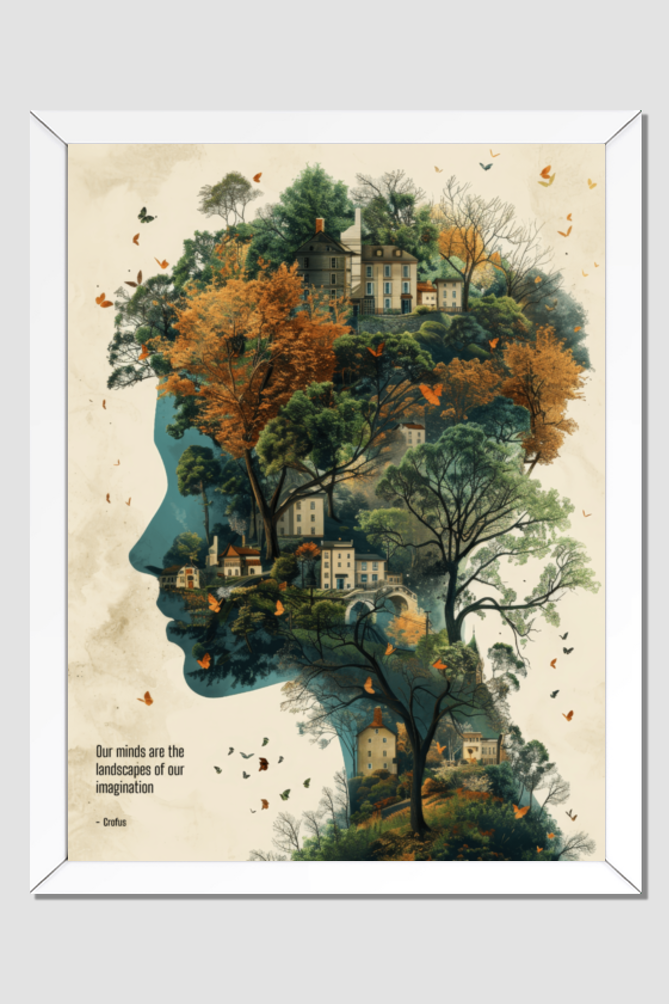 Our minds are the landscapes of our imagination | Framed Poster