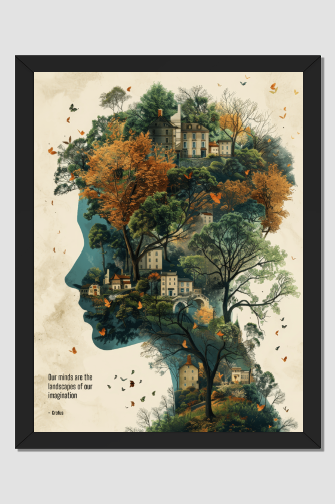 Our minds are the landscapes of our imagination | Framed Poster