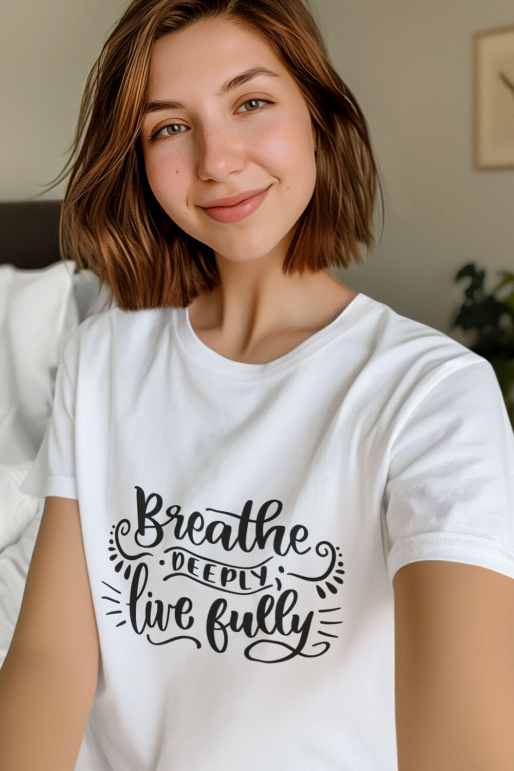 Breathe Deeply, Live Fully | Premium Women's T-Shirt